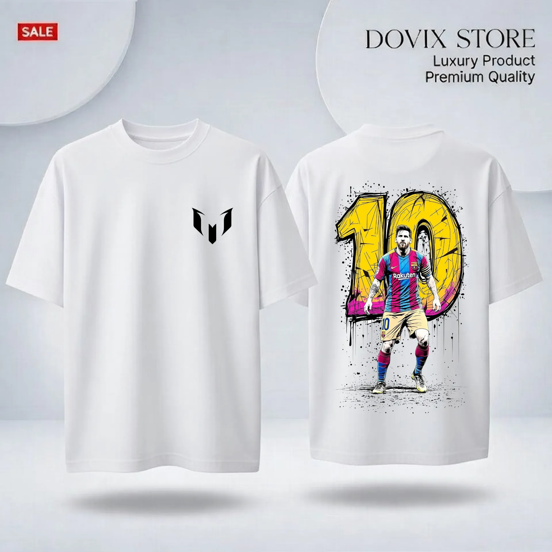 Messi 10 premium drop shoulder. (BLuck, 200Gsm, M)