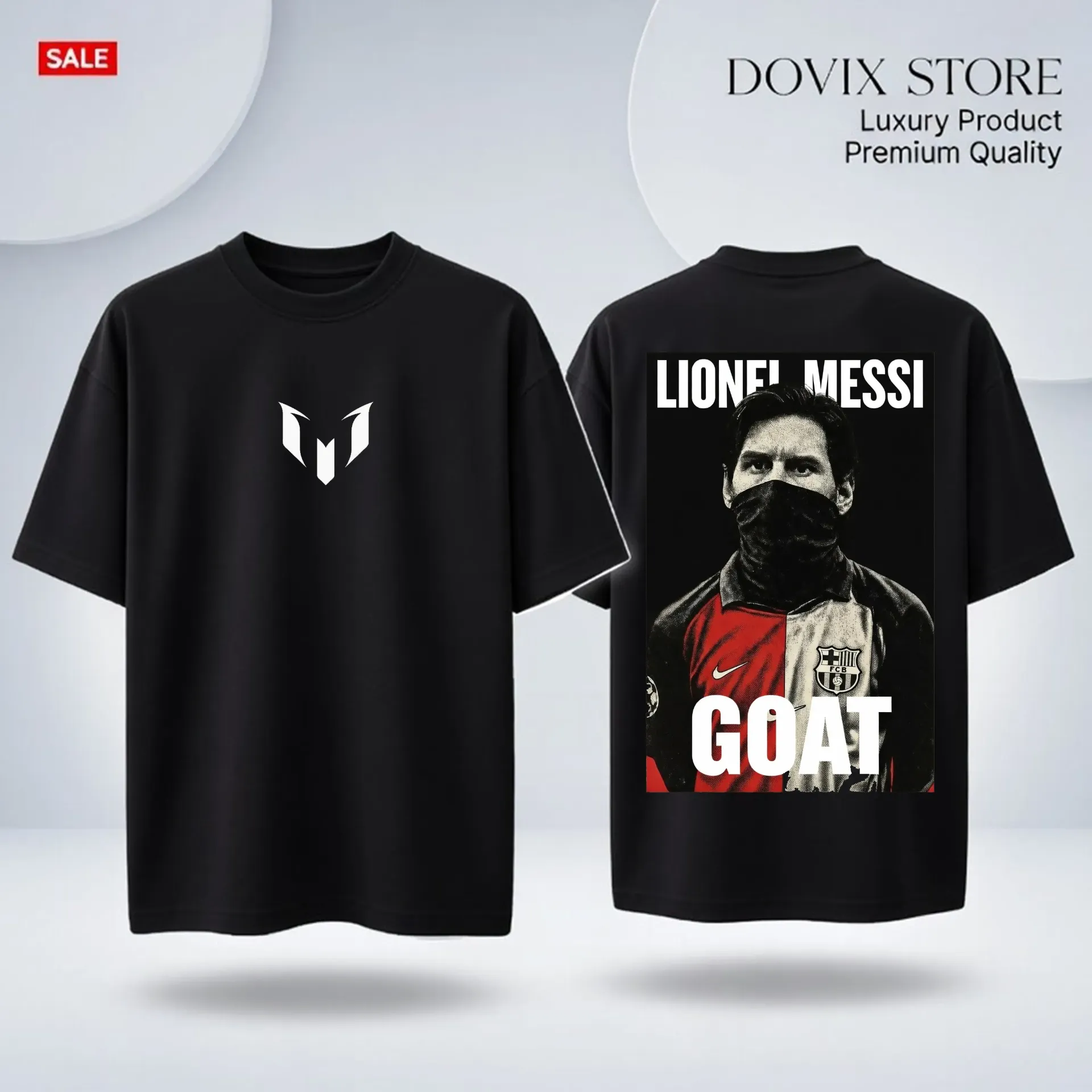 Messi back print primium drop shoulder.