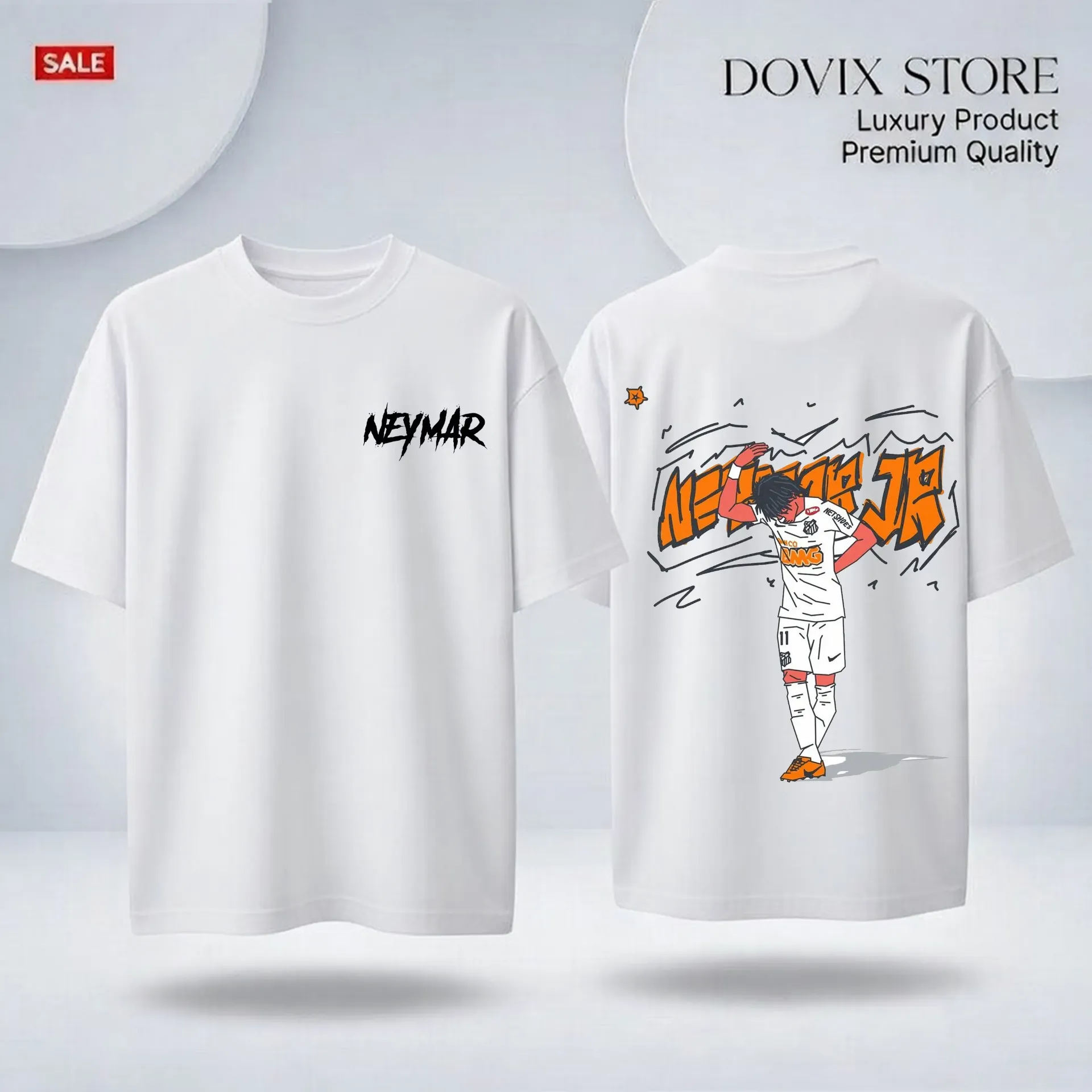 Neymar jr santos celebration primium drop shoulder. (BLuck, 200Gsm, M)