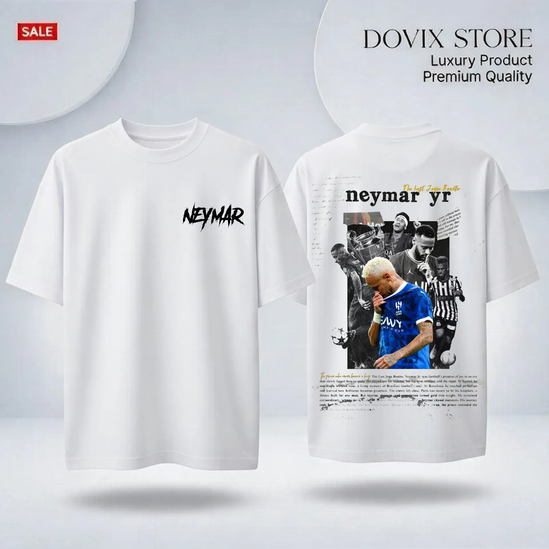 Neymar jr era print primium drop shoulder (BLuck, 200Gsm, M)