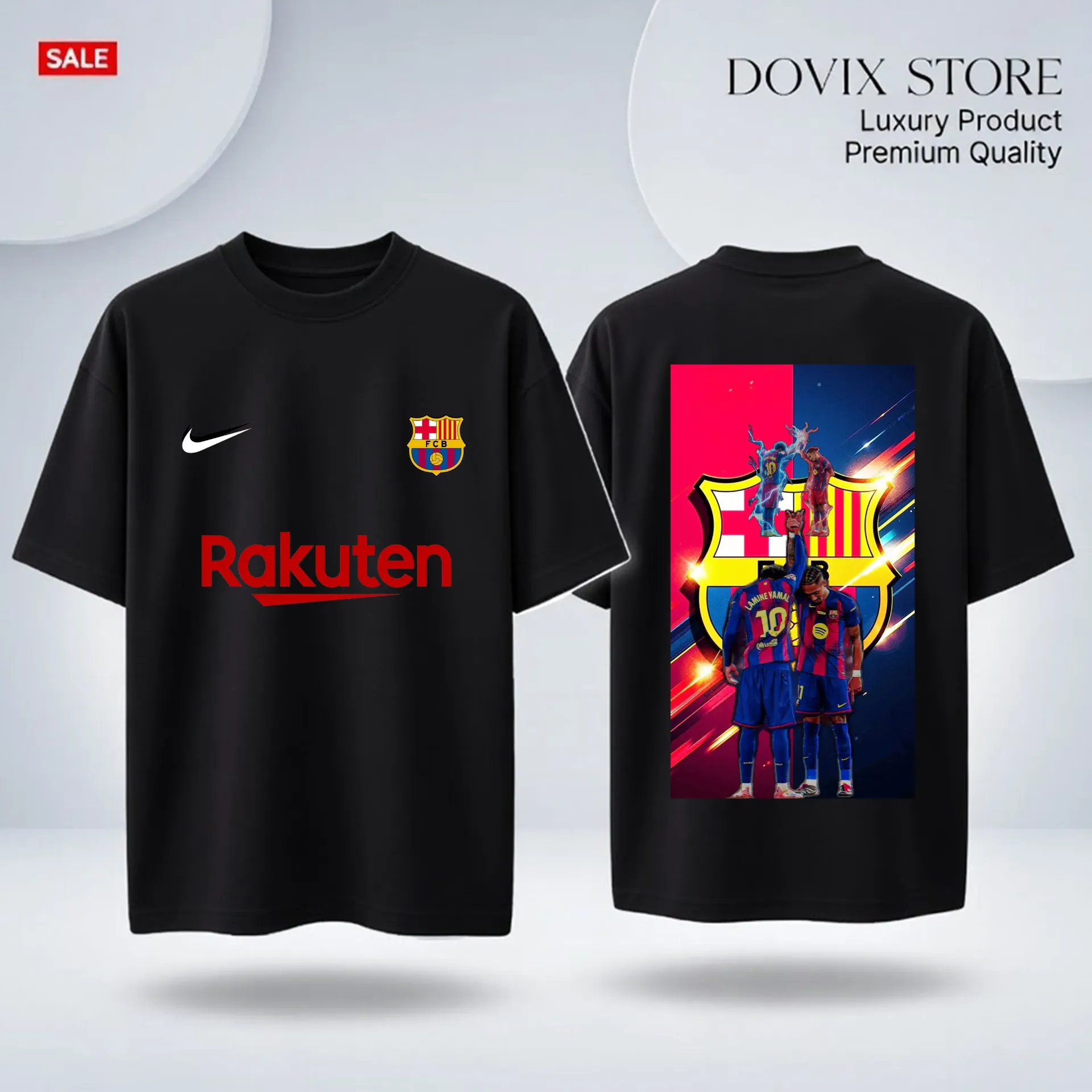 Raphinha and Yamal celibratio primium drop shoulder. (BLuck, 200Gsm, M)