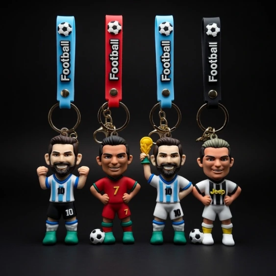 Football Player Mini Figure Keychain + Jarcy Key Chain (Massi Argentina+ one jercy key chain)